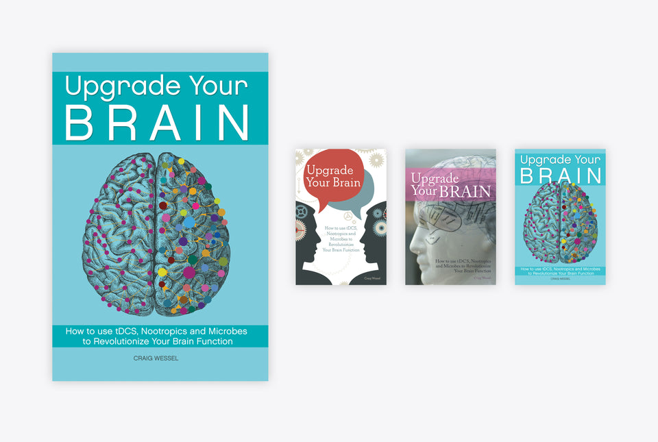 Upgrade Your Brain book cover design options by Chloe Marr-Fuller