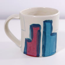Load image into Gallery viewer, Basquiat Mug in Turquoise, Red and Teal (lg)