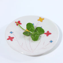 Load image into Gallery viewer, Cupcake Plate with Flower Tree in Yellow, Light Red and Turquoise