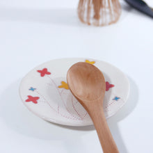 Load image into Gallery viewer, Cupcake Plate with Flower Tree in Yellow, Light Red and Turquoise