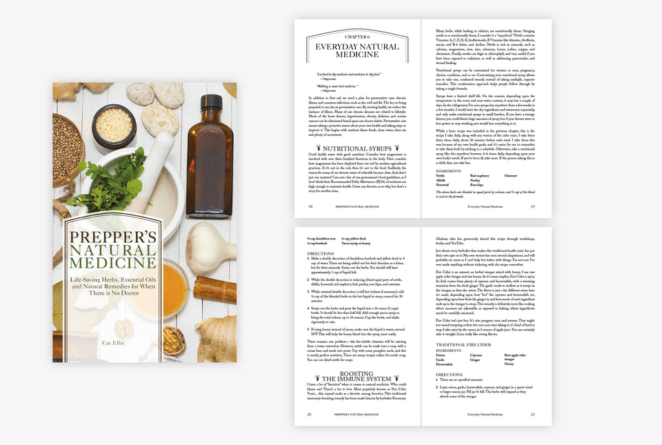 Prepper's Natural Medicine book cover and interior designed by Chloe Marr-Fuller