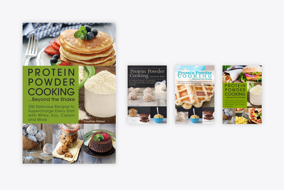 Protein Powder Cooking book cover design options by Chloe Marr-Fuller