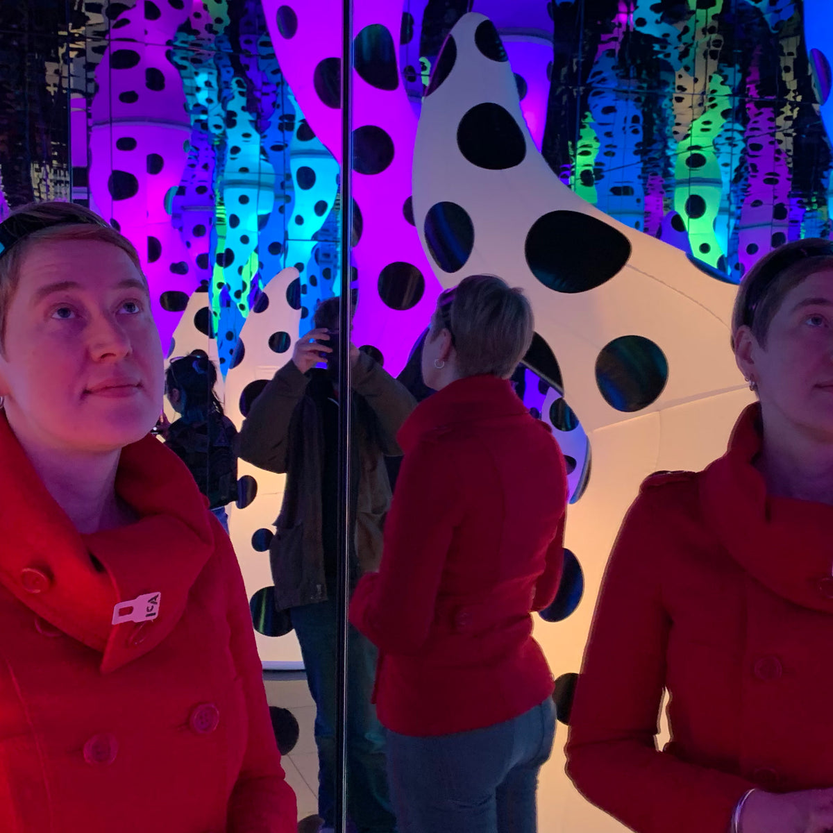 Chloe Marr-Fuller visiting Yayoi Kusama's Love Is Calling at the ICA Boston.