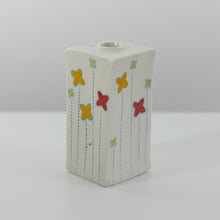 Load image into Gallery viewer, Square Bud Vase with Flowers in Yellow, Chartreuse and Red (med)
