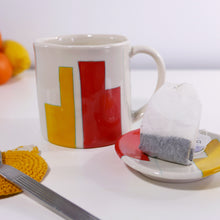 Load image into Gallery viewer, City Color Block Mug Set in Light Red and Yellow (lg)
